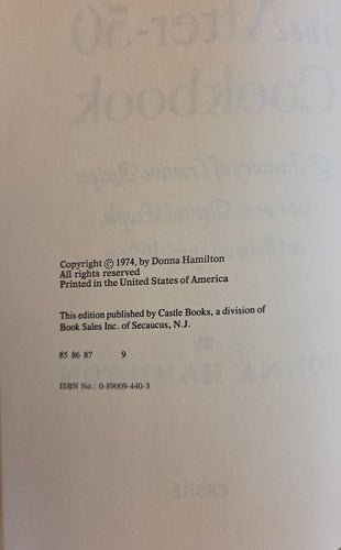 Book copyright page with text on a beige background