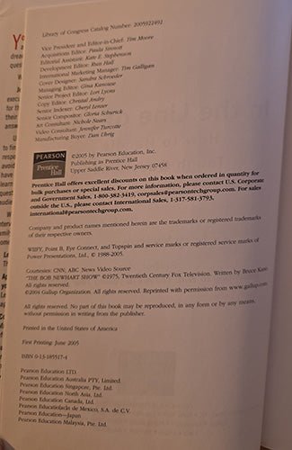 Copyright page of In the Line of Fire published by Prentice Hall