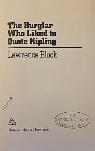 Title page showing Random House imprint and former library markings