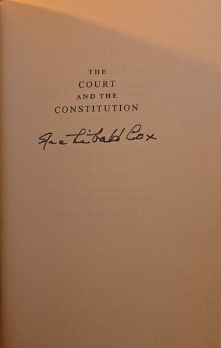 The Court and the Constitution Archibald Cox Signed First Edition – rare, vintage, or collectible item from Deb’s Book Paradise