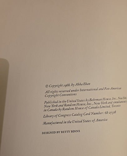 My People — Signed First Edition (1968) by Abba Eban – rare, vintage, or collectible item from Deb’s Book Paradise