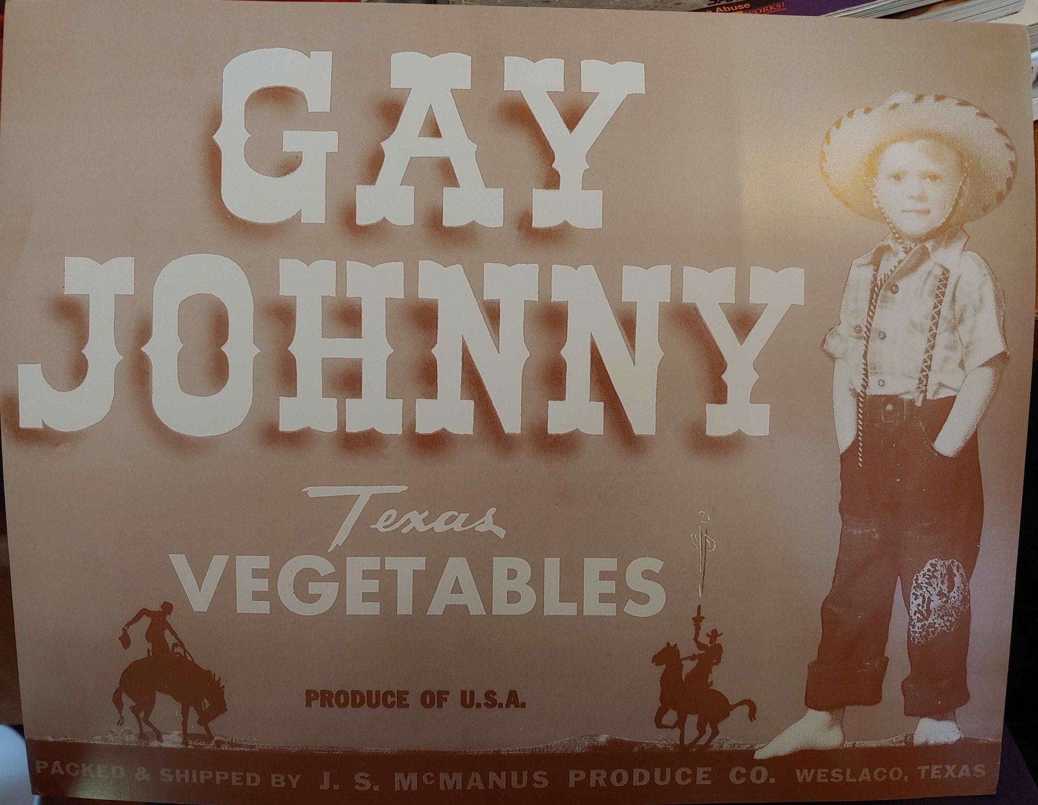 Nostalgic Gay Johnny Vegetable Advertisement – rare and collectible book from Deb’s Rare Books