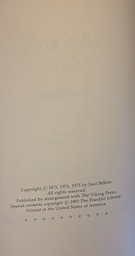 Humboldt’s Gift — Franklin Library Leatherbound Edition