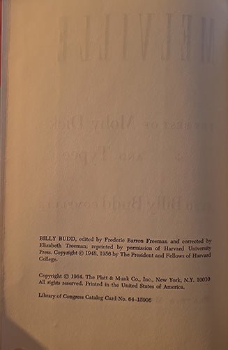 Melville: The Best of Moby Dick and Typee – Also Billy Budd Complete (Platt & Munk Great Writers Collection, 1964) – rare, vintage, or collectible item from Deb’s Book Paradise