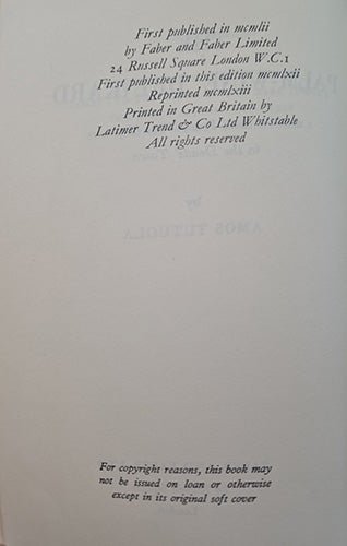 The Palm - Wine Drinkard – rare, vintage, or collectible item from Deb’s Book Paradise