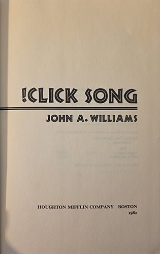 !Click Song by John A. Williams – rare, vintage, or collectible item from Deb’s Book Paradise