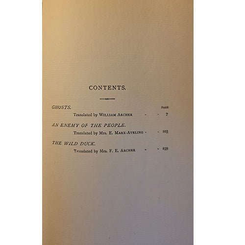 Prose Dramas: Ghosts, An Enemy of the People, and The Wild Duck by Henrik Ibsen (1904 Authorized English Edition) – rare, vintage, or collectible item from Deb’s Book Paradise
