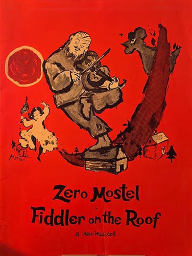 Zero Mostel in Fiddler on the Roof – Original Broadway Program – rare, vintage, or collectible item from Deb’s Book Paradise