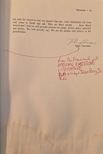 Everett Hoagland's red-pencil annotations and reading marks within African American Literature, documenting his active engagement with the text.