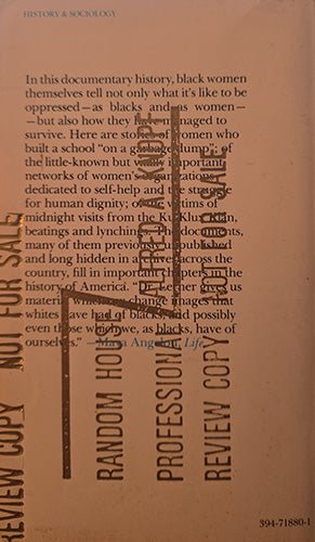 A close-up of a printed book or document page with black text on a warm tan or light brown background. Large vertical review copy labels are visible, including 'PROFESSIONAL REVIEW COPY' and 'RANDOM HOUSE REVIEW COPY.