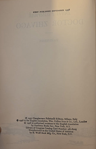 Dr. Zhivago-first edition with jacket