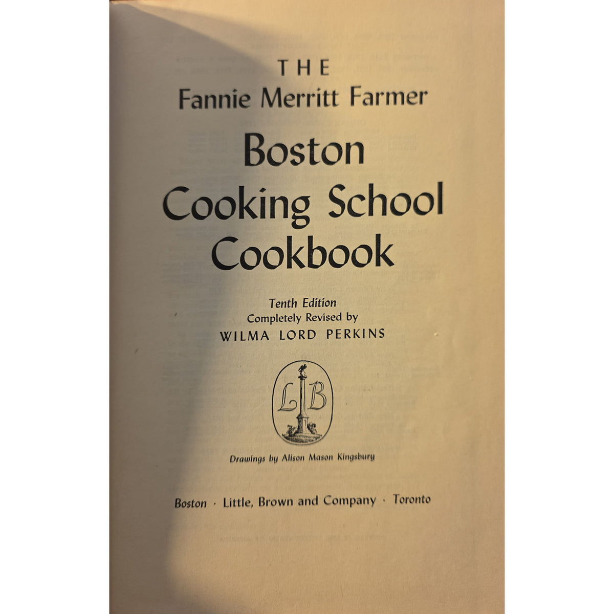 Fannie Farmer Boston Cooking School Cookbook 1962 Tenth Edition Hardcover