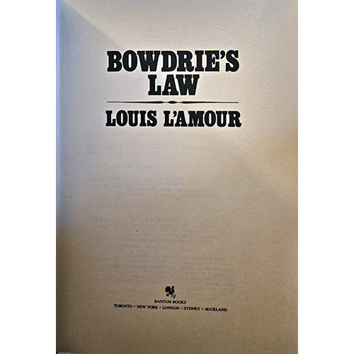 Louis L'Amour Leatherette Collector's Edition: Bowdrie's Law