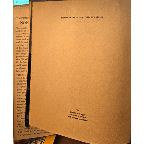 Present Indicative – rare and collectible book from Deb’s Rare Books