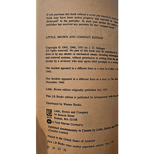 The Catcher in The Rye – rare and collectible book from Deb’s Rare Books