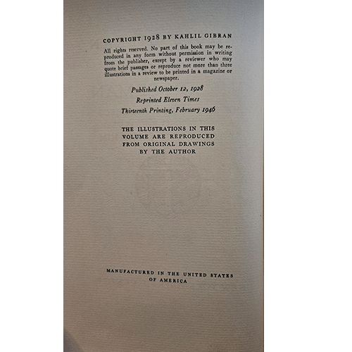 Jesus Kahlil Gibran – rare and collectible book from Deb’s Rare Books
