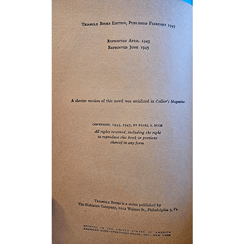 China Flight: Pearl S Buck – rare and collectible book from Deb’s Rare Books