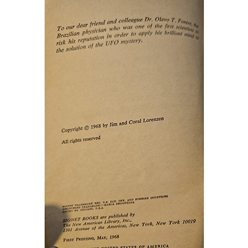 UFOs Over The Americas – rare and collectible book from Deb’s Rare Books