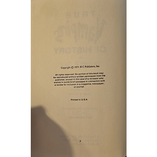True Vampires of History – rare and collectible book from Deb’s Rare Books