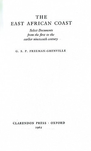 The East African Coast: Select Documents from the First to the Earlier Nineteenth Century – rare, vintage, or collectible item from Deb’s Book Paradise