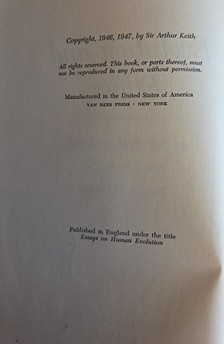 Evolution and Ethics by Sir Arthur Keith – Vintage Hardcover, G. P. Putnam’s Sons – rare, vintage, or collectible item from Deb’s Book Paradise