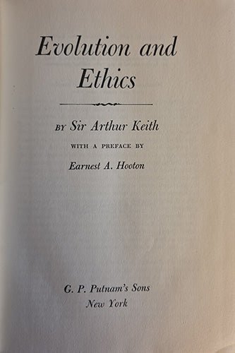 Evolution and Ethics by Sir Arthur Keith – Vintage Hardcover, G. P. Putnam’s Sons – rare, vintage, or collectible item from Deb’s Book Paradise