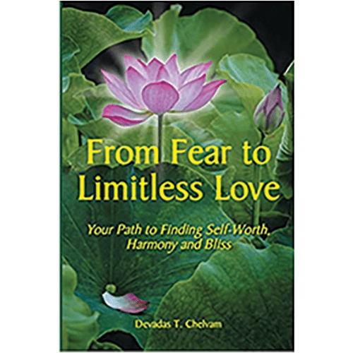 The cover of From Fear to Limitless Love features serene lotus flowers on a green background, symbolizing transformation, self-worth, and inner peace.
