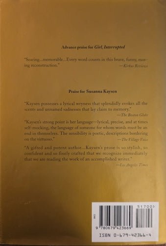 Back cover of Girl, Interrupted by Susanna Kaysen with critical praise and publisher barcode