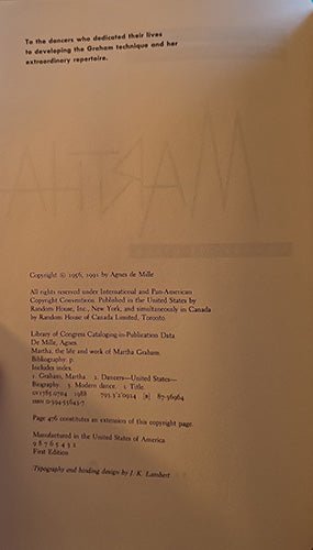 Martha: The Life and Work of Martha Graham – rare, vintage, or collectible item from Deb’s Book Paradise