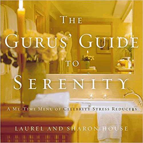 Cover of The Guru’s Guide to Serenity, featuring a serene spa-like bathroom with warm lighting, soft towels, and flowers, evoking tranquility and relaxation.
