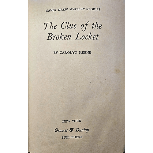 The Clue of The Broken Locket – rare and collectible book from Deb’s Rare Books