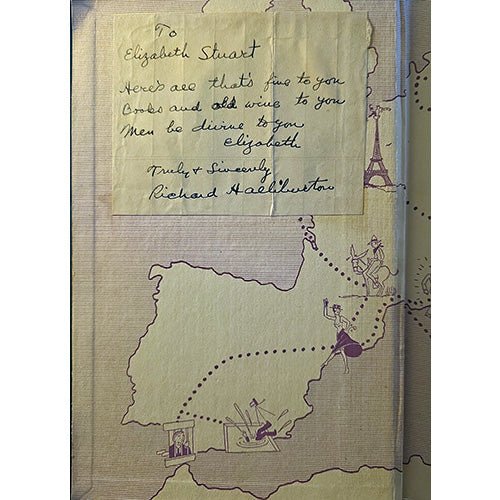 Illustrated map endpapers from 1925 edition of Halliburton’s Royal Road to Romance