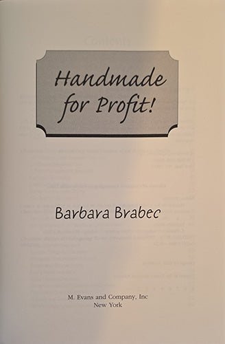 Title page of Handmade for Profit! by Barbara Brabec published by M. Evans