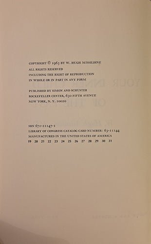 Copyright page of Your Inner Child of the Past showing publication details