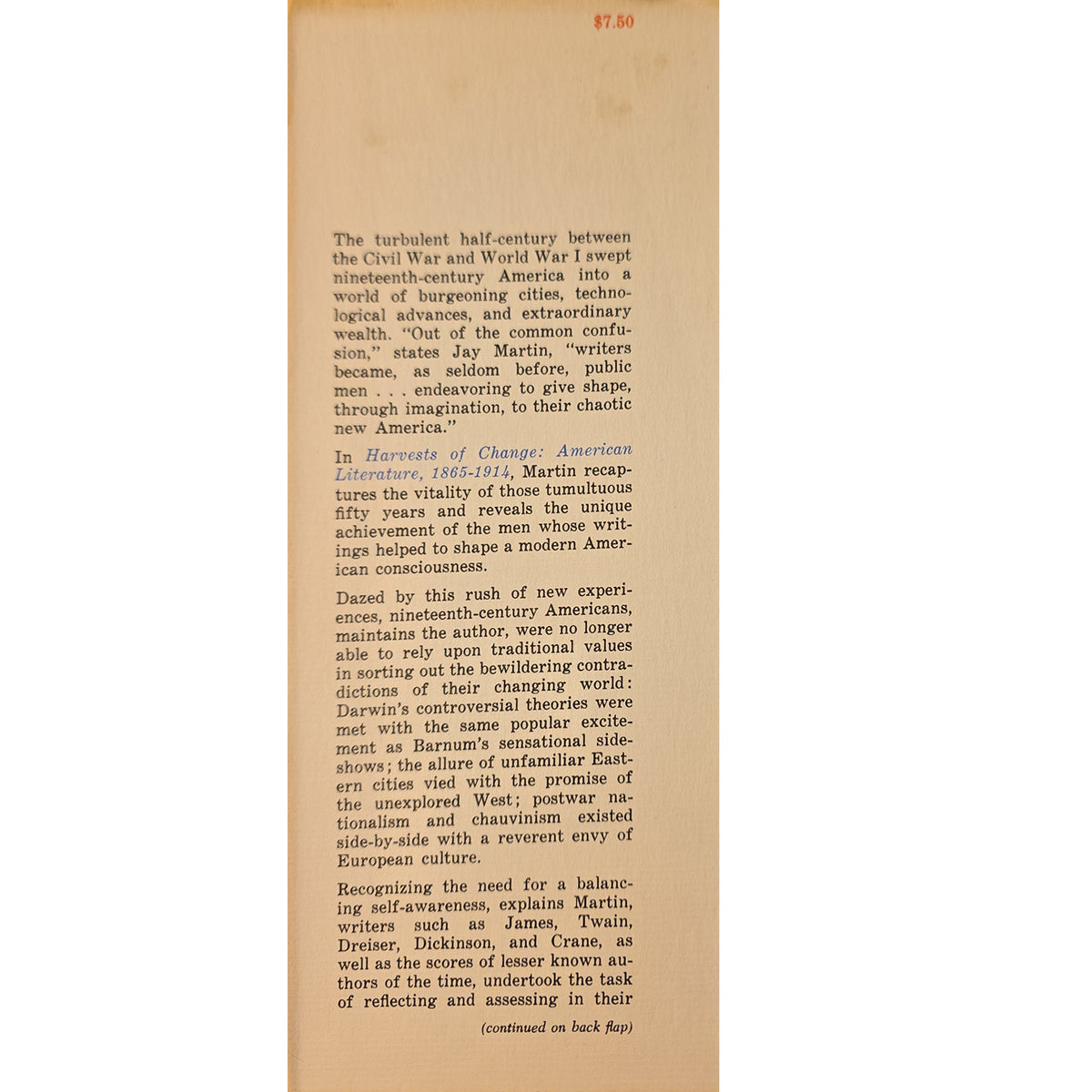 A vintage book page with printed black text on an aged, warm tan paper background, photographed flat against a white background.