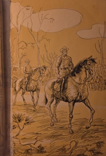 Frontispiece illustration from Lee and Grant at Appomattox depicting Civil War officers on horseback
