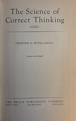 The Science of Correct Thinking: Logic (Revised and Enlarged) – rare, vintage, or collectible item from Deb’s Book Paradise