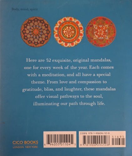 Mandalas & Meditations for Everyday Living back cover showing 52 mandalas description