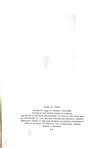 Mark My Words: A Guide to Modern Usage and Expression — John Baker Opdycke (1949 Harper) – rare, vintage, or collectible item from Deb’s Book Paradise