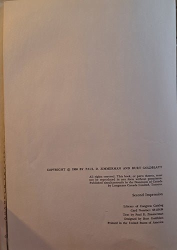 Copyright page showing 1968 publication and second impression details for The Marx Brothers at the Movies.