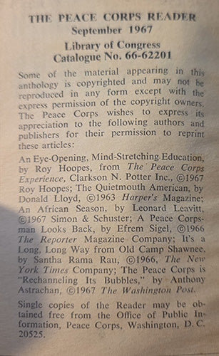 THE PEACE CORPS READER