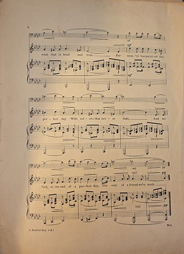 Sheet music on a beige background