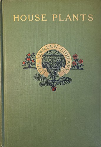 Book cover of 'House Plants' with decorative elements and 'The Garden Library' logo.