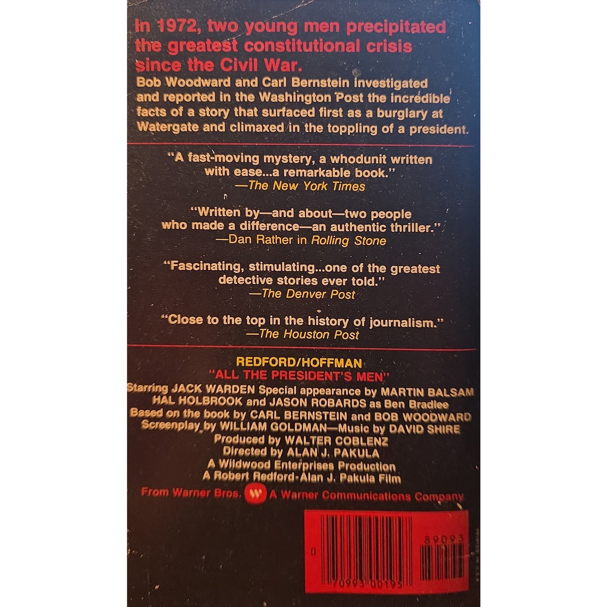 Back cover All the presidents men.