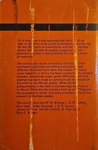Back cover of Prelude to East African History showing publisher’s description and visible vintage wear to the paperback.