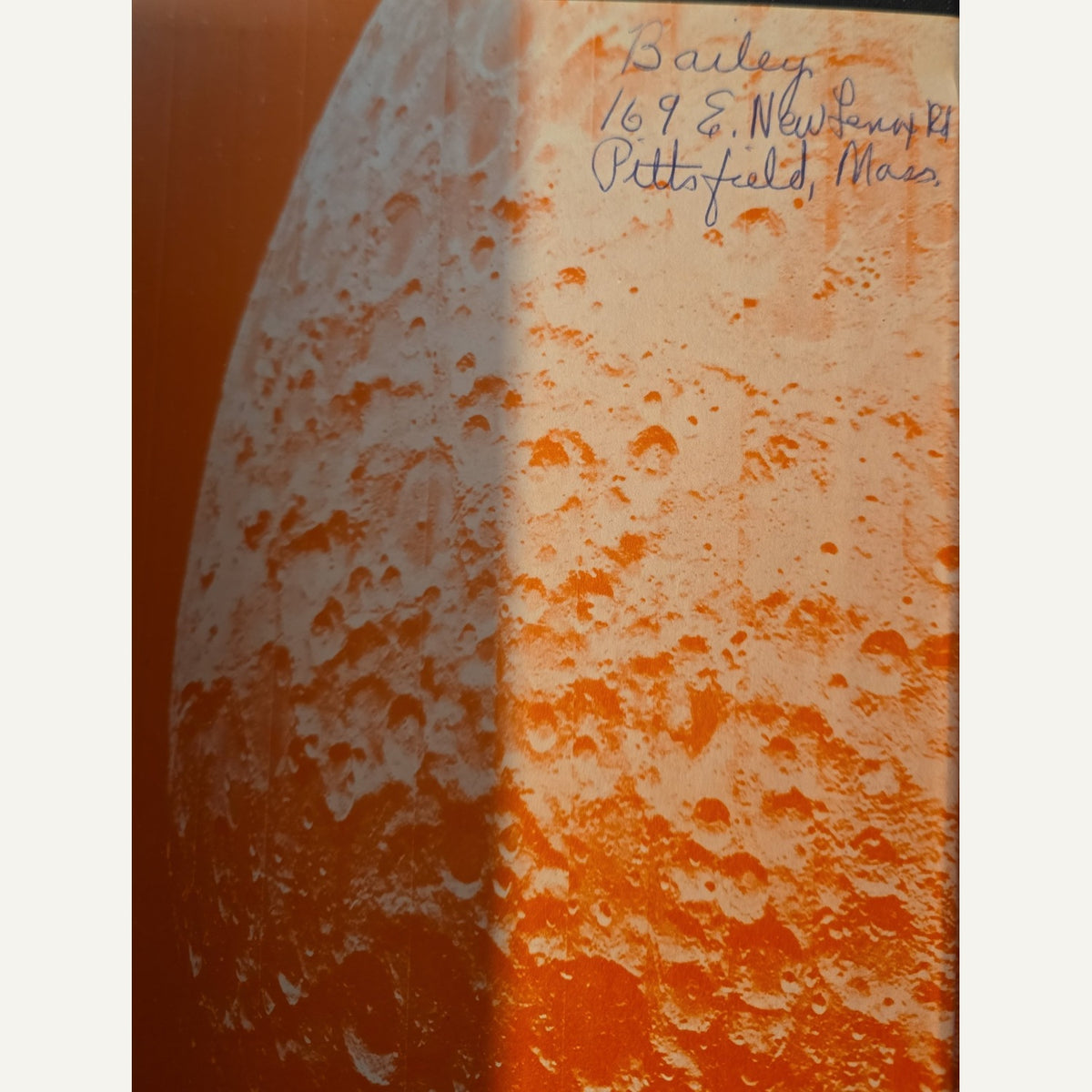previous owner inscription on the inside cover of Arthur C. Clarke Book.