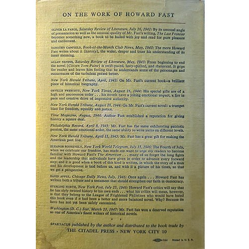 Spartacus — Howard Fast (1952 Self - Published Edition) – rare, vintage, or collectible item from Deb’s Book Paradise