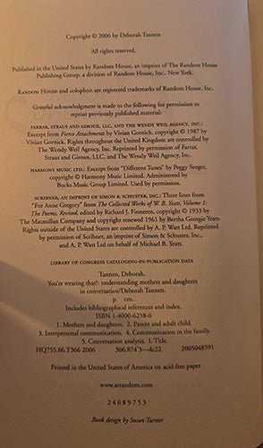 Copyright page of You’re Wearing That published by Random House