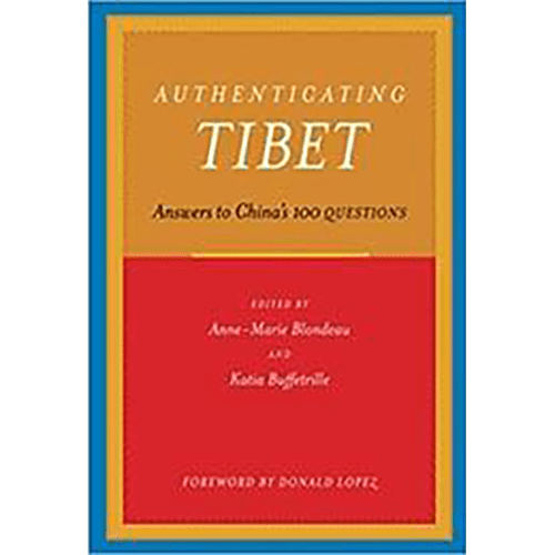 The cover features a serene Tibetan landscape with snow-capped mountains under a clear blue sky, symbolizing the region's tranquility and resilience.