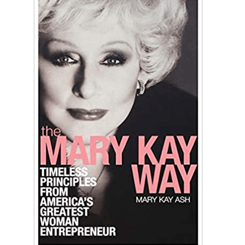 Cover of The Mary Kay Way by Mary Kay Ash, featuring her portrait in black and white with bold pink and white title text on a hardcover edition.